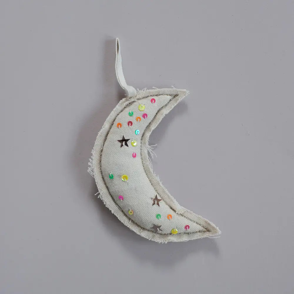 Neon Confetti Moon | Cotton & Lavender Stuffed Ornament