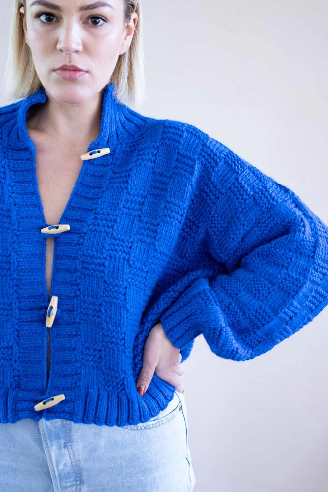 Basket Weave Cardigan | Azul