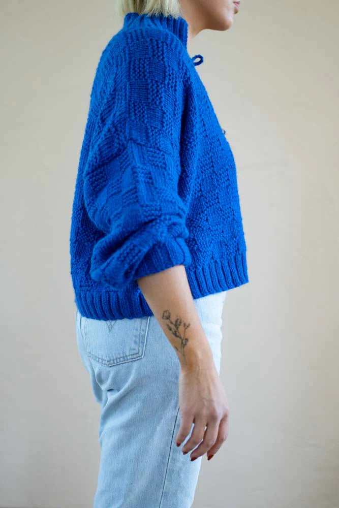 Basket Weave Cardigan | Azul