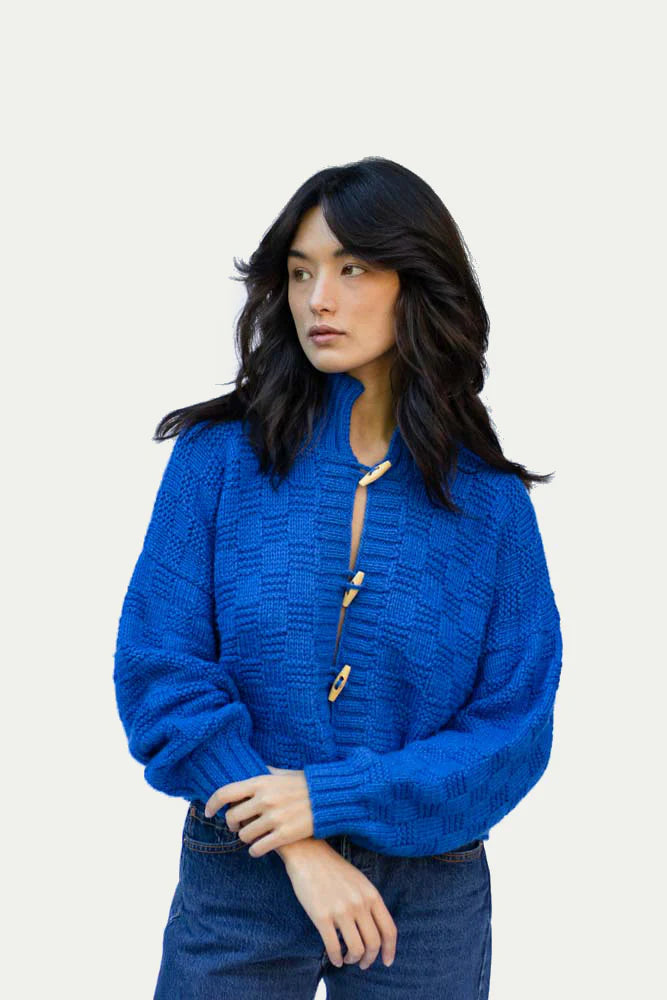 Basket Weave Cardigan | Azul