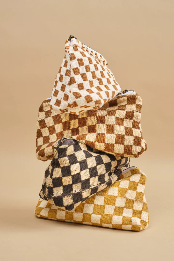 Checkered Cosmetic Bag | Black