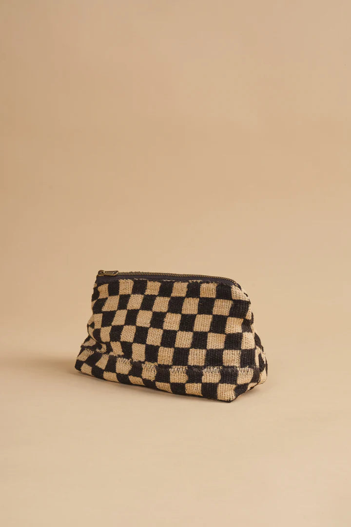 Checkered Cosmetic Bag | Black
