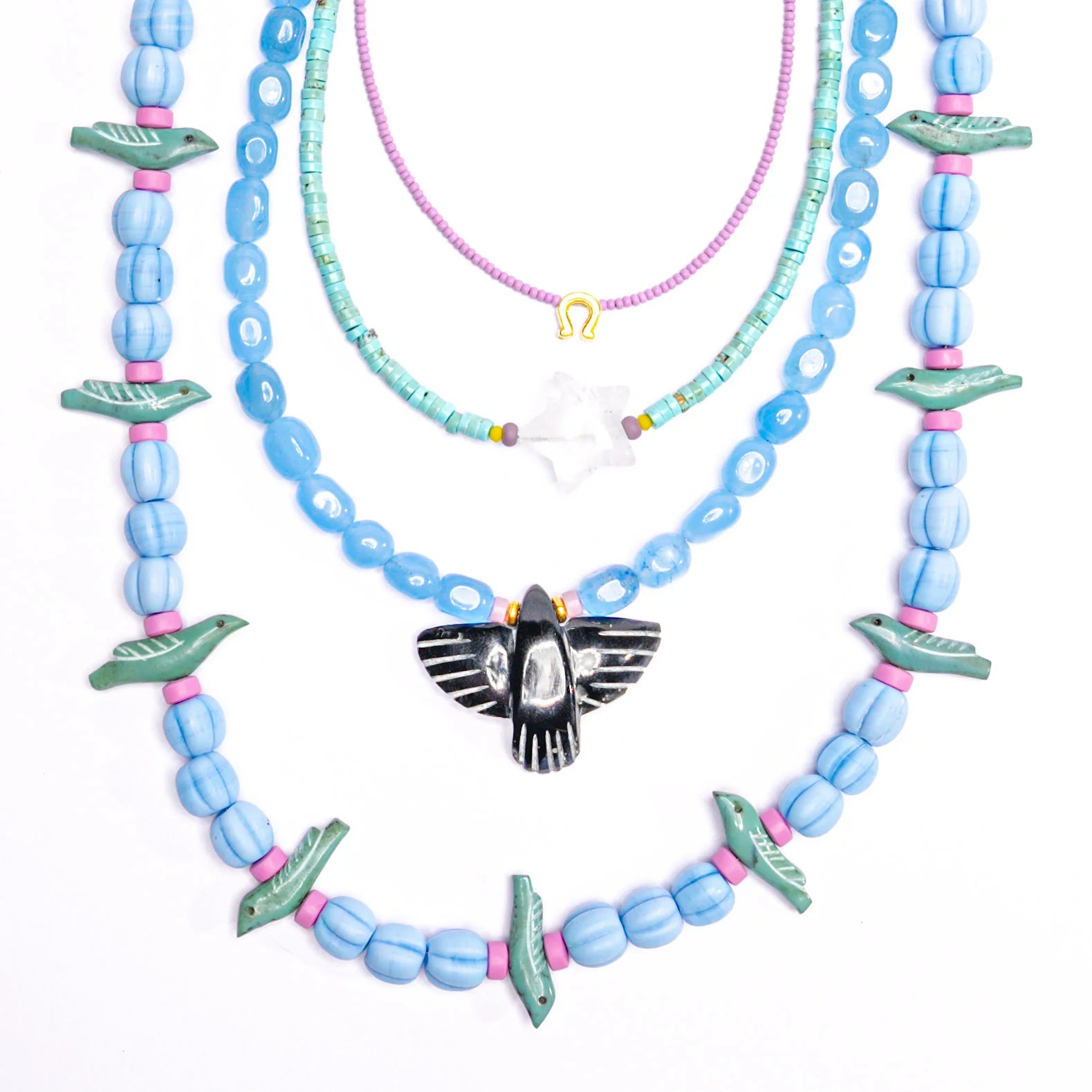 Long Turquoise Bird Necklace